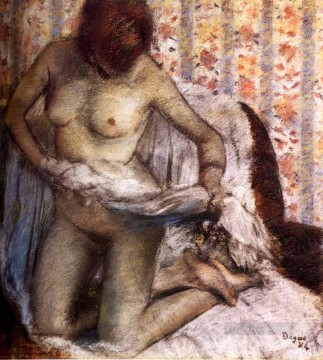  ballet Oil Painting - After The Bath 1884 nude balletdancer Edgar Degas